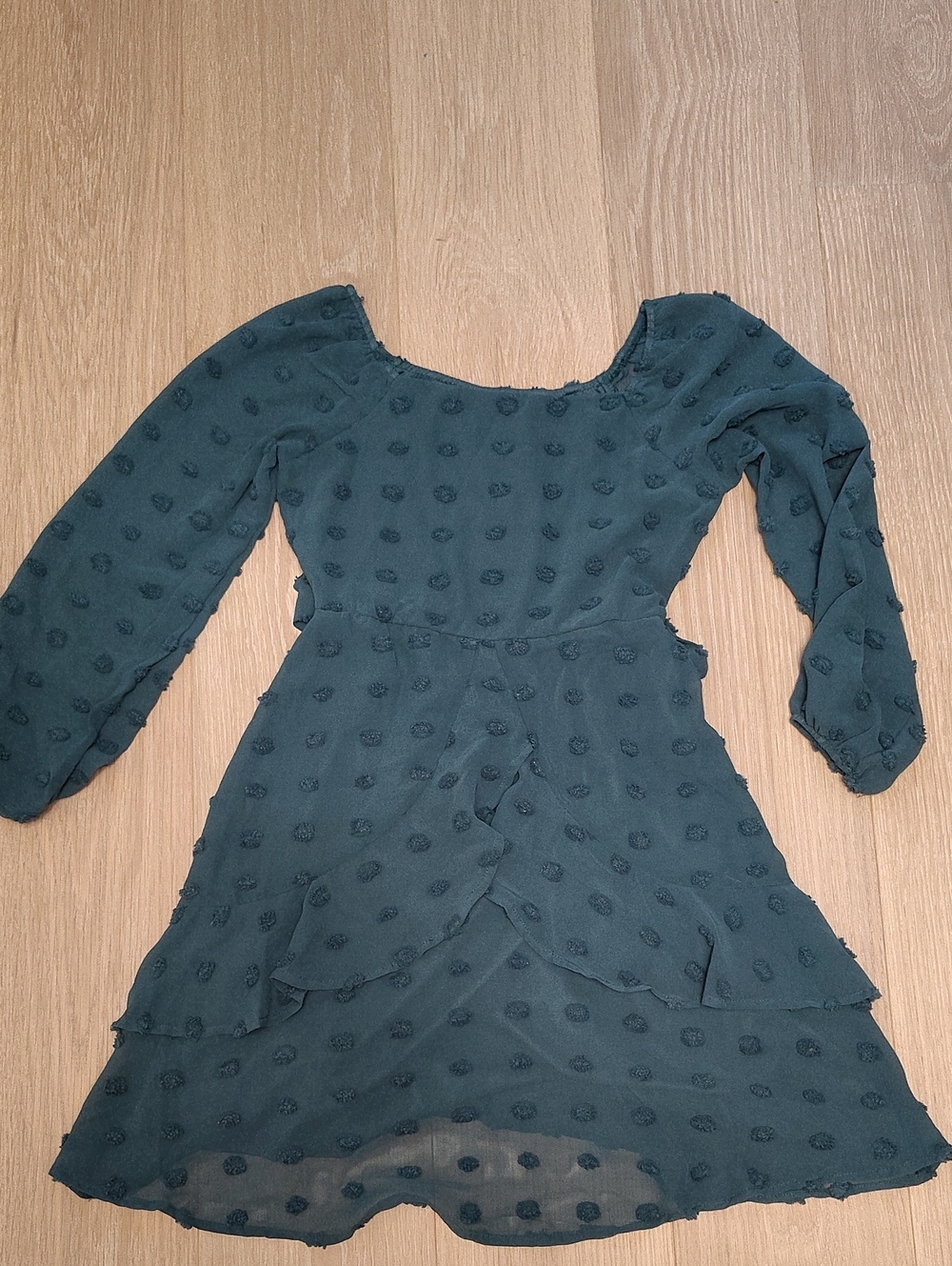 Trixxi Teal Blue Gathered Neckline Top